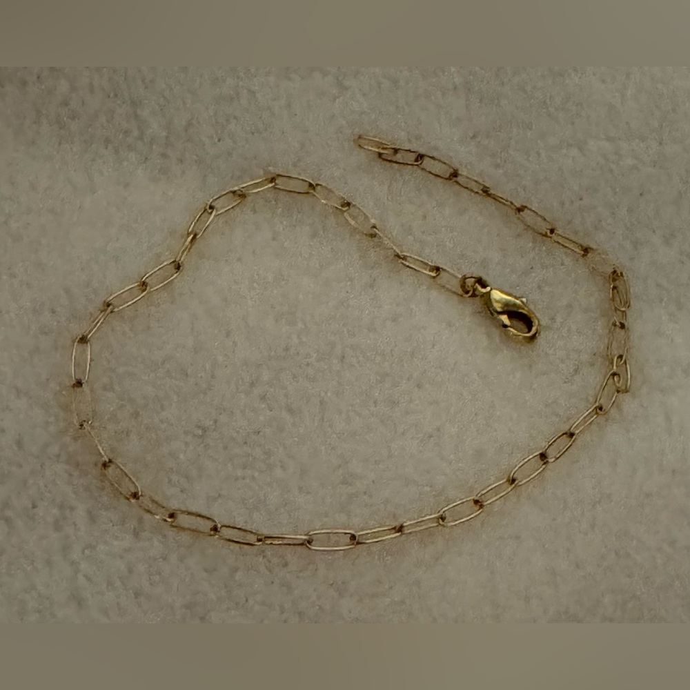 #1229  14kt Yellow Gold-plated Over Stainless Steel Paperclip Link Chain Anklet